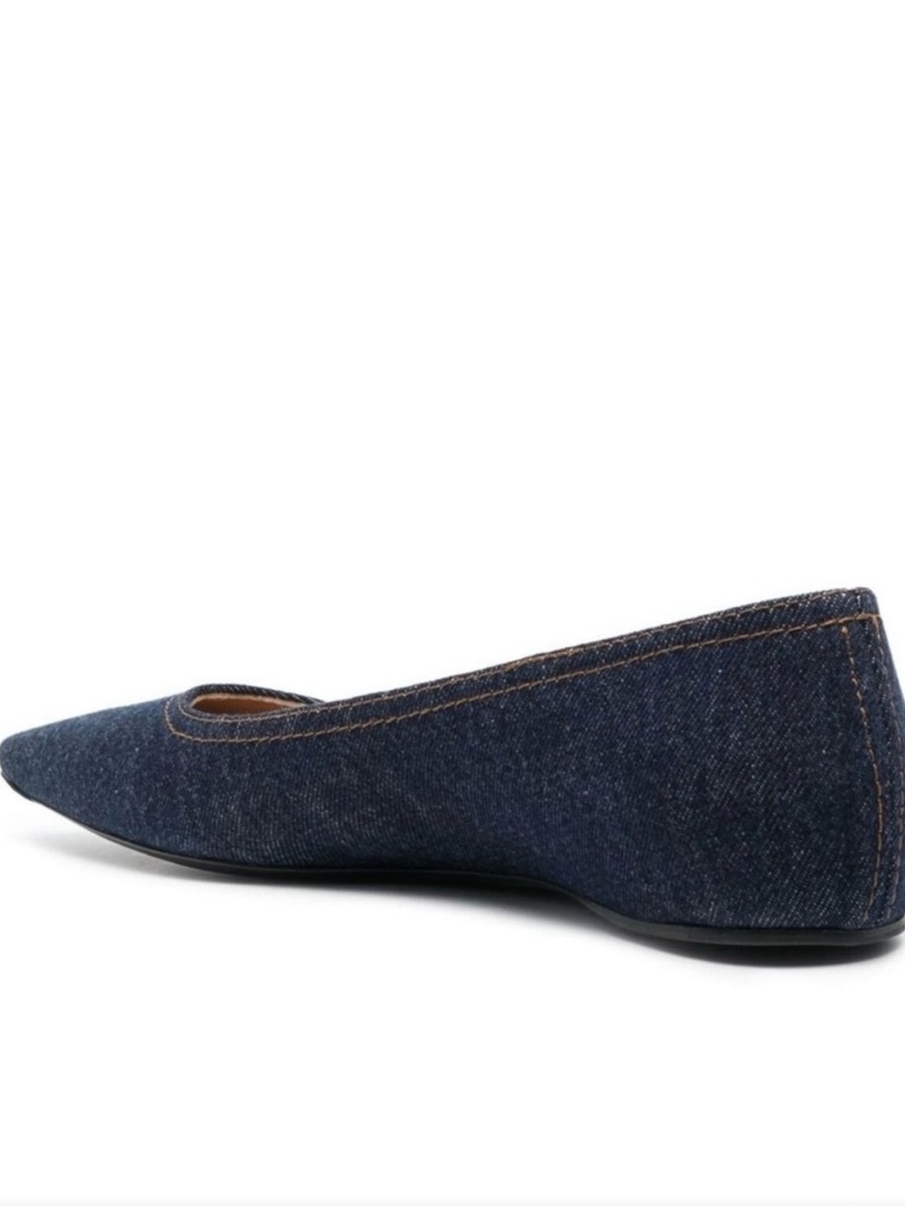 Toteme Denim Square-Toe Ballet Flat in Dark Blue - Picture 4 of 4